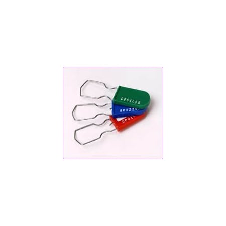 Dickey Mfg Co Plastic Padlock Seals, Green, Galvanized Steel Wire Hasp, HDPE, 100PK 7031A02-1C